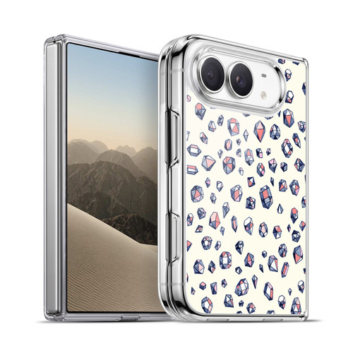 Micklyn Le Feuvre Patterns Navy and Coral Crystals Soft Gel Case for Apple iPhone Duo