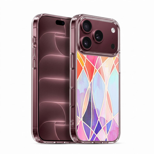 Micklyn Le Feuvre Patterns Purple and Peach Love Pastel Soft Gel Case for Apple iPhone 18 Pro