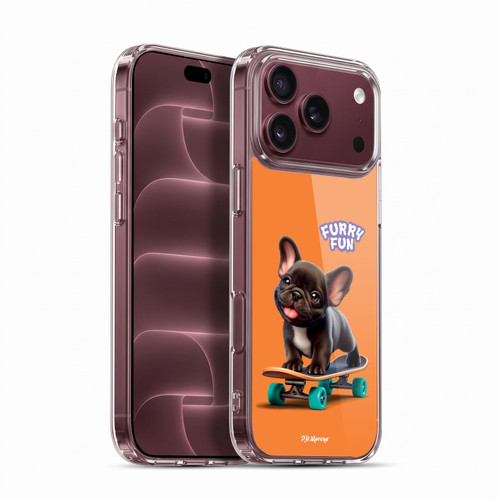 P.D. Moreno Furry Fun Artwork French Bulldog Skateboard Soft Gel Case for Apple iPhone 18 Pro Max