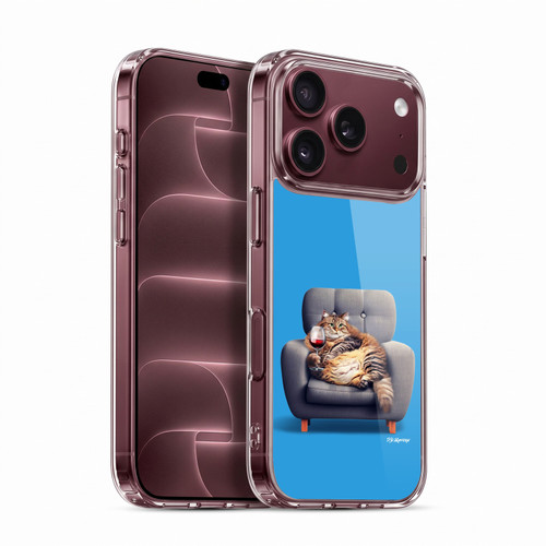 P.D. Moreno Furry Fun Artwork Fat Cat Armchair Soft Gel Case for Apple iPhone 18 Pro