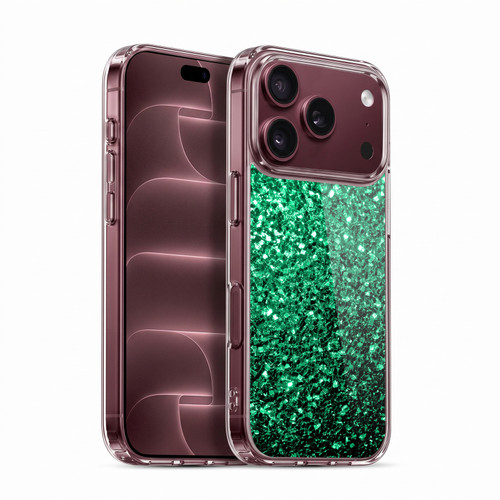 PLdesign Glitter Sparkles Emerald Green Soft Gel Case for Apple iPhone 18 Pro