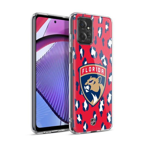NHL Florida Panthers Leopard Pattern Soft Gel Case for Motorola Moto G Power (2023)