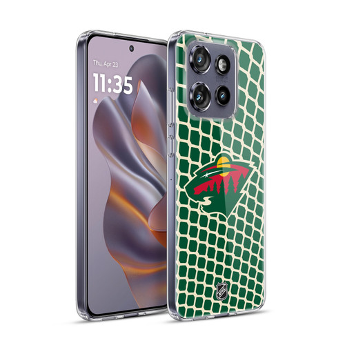 NHL Minnesota Wild Net Pattern Soft Gel Case for Motorola Edge 50 Neo