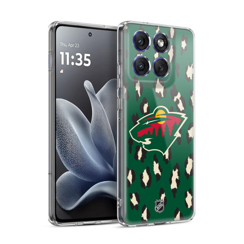 NHL Minnesota Wild Leopard Pattern Soft Gel Case for Motorola Edge 70