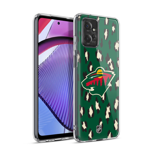 NHL Minnesota Wild Leopard Pattern Soft Gel Case for Motorola Moto G Power (2023)