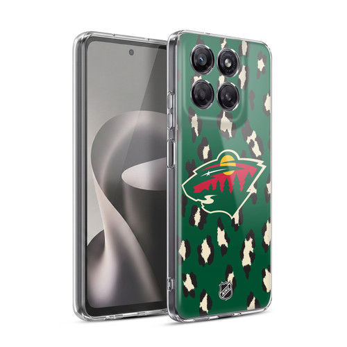 NHL Minnesota Wild Leopard Pattern Soft Gel Case for Motorola Moto G37 Power