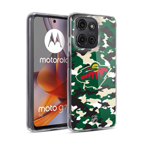 NHL Minnesota Wild Camouflage Soft Gel Case for Motorola Moto G75