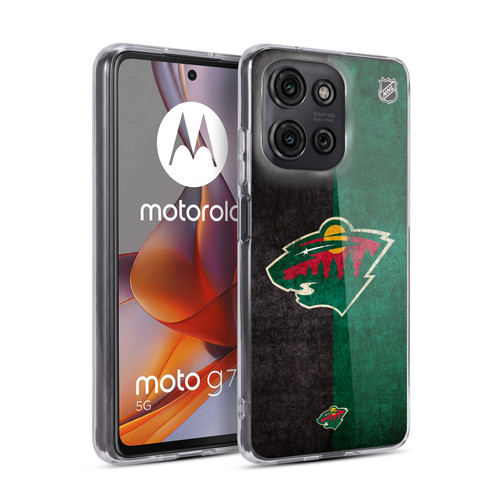 NHL Minnesota Wild Half Distressed Soft Gel Case for Motorola Moto G75