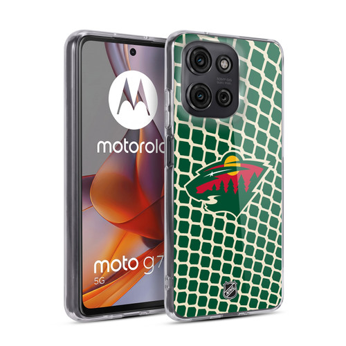 NHL Minnesota Wild Net Pattern Soft Gel Case for Motorola Moto G75