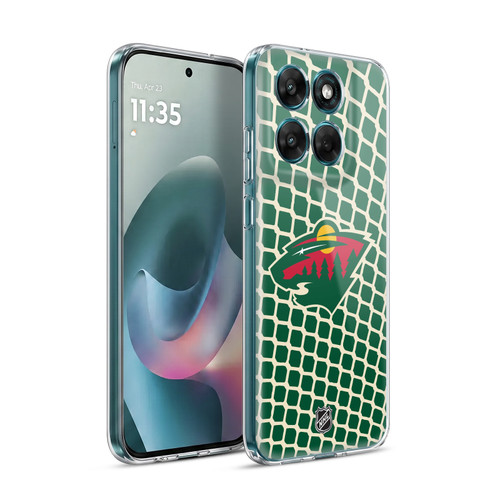 NHL Minnesota Wild Net Pattern Soft Gel Case for Motorola Moto G77