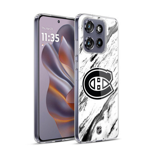 NHL Montreal Canadiens Marble Soft Gel Case for Motorola Edge 50 Neo