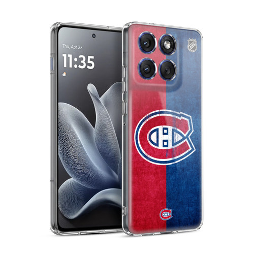 NHL Montreal Canadiens Half Distressed Soft Gel Case for Motorola Edge 70
