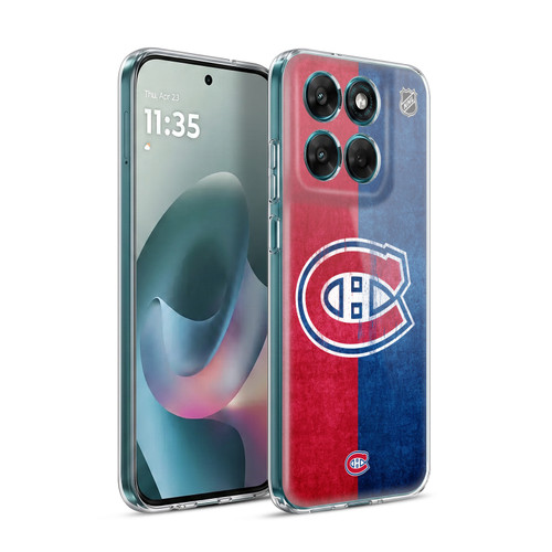 NHL Montreal Canadiens Half Distressed Soft Gel Case for Motorola Moto G77