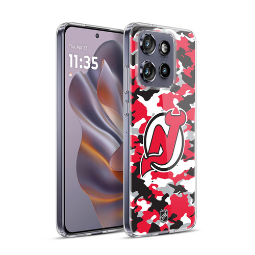 NHL New Jersey Devils Camouflage Soft Gel Case for Motorola Edge 50 Neo
