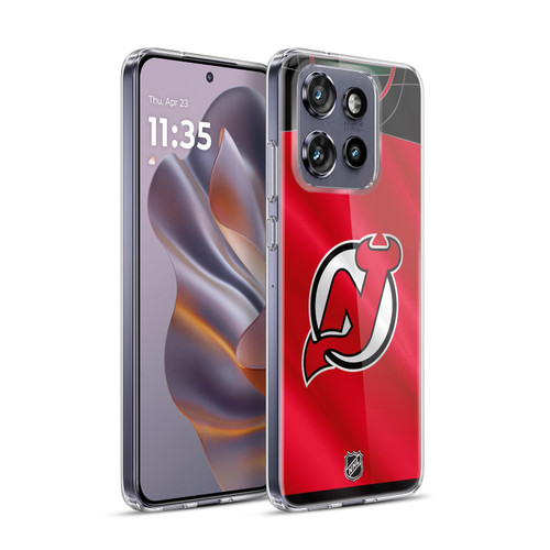 NHL New Jersey Devils Jersey Soft Gel Case for Motorola Edge 50 Neo