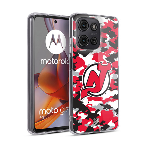 NHL New Jersey Devils Camouflage Soft Gel Case for Motorola Moto G75