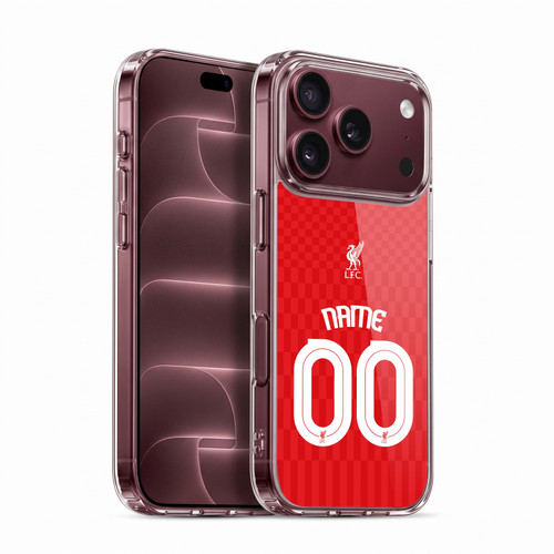 Custom Customised Personalised Liverpool Football Club Personalise Home Away Third Kit Shirt Red Soft Gel Case for Apple iPhone 18 Pro