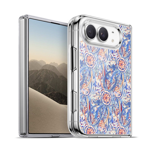Micklyn Le Feuvre Florals Burst in Blue and Red Soft Gel Case for Apple iPhone Duo