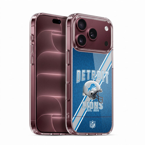 NFL Detroit Lions Logo Art Football Stripes Soft Gel Case for Apple iPhone 18 Pro