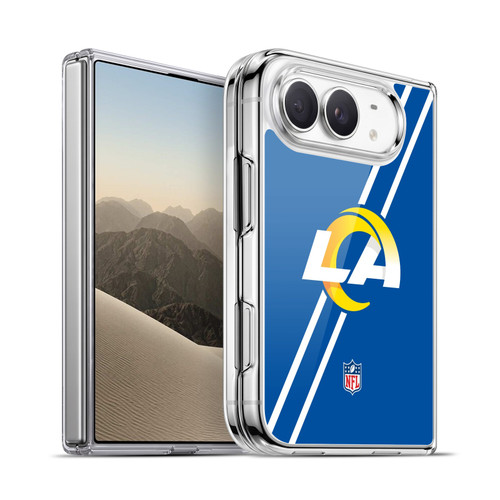 NFL Los Angeles Rams Logo Stripes Soft Gel Case for Apple iPhone Duo