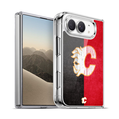 NHL Calgary Flames Half Distressed Soft Gel Case for Apple iPhone Duo