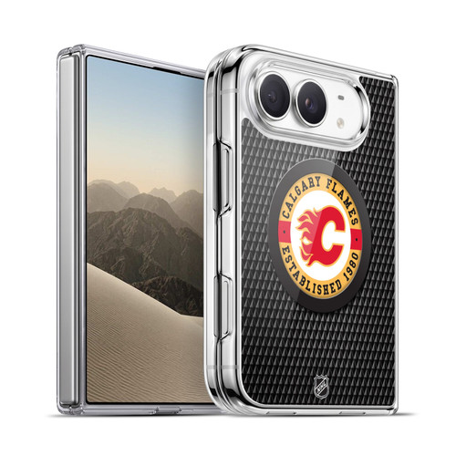 NHL Calgary Flames Puck Texture Soft Gel Case for Apple iPhone Duo