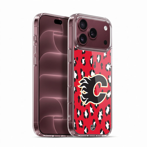 NHL Calgary Flames Leopard Pattern Soft Gel Case for Apple iPhone 18 Pro Max
