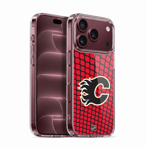 NHL Calgary Flames Net Pattern Soft Gel Case for Apple iPhone 18 Pro