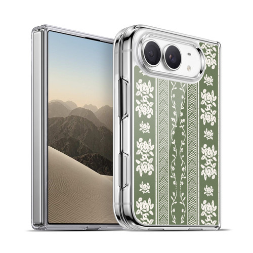 Anis Illustration Floral And Leaves Floral Stripes Green Soft Gel Case for Apple iPhone Duo