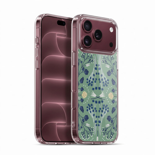 Anis Illustration Floral And Leaves Folk Emerald Green Soft Gel Case for Apple iPhone 18 Pro Max