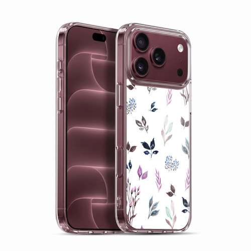 Anis Illustration Floral And Leaves Tiny Leaves Pattern Blue Soft Gel Case for Apple iPhone 18 Pro Max
