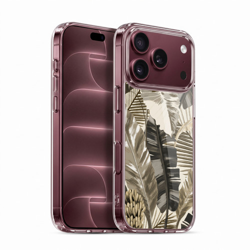 Anis Illustration Floral And Leaves Tropical Leaves Sepia Soft Gel Case for Apple iPhone 18 Pro