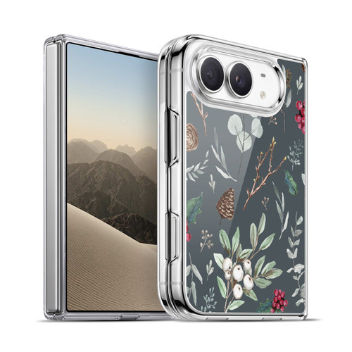 Anis Illustration Floral Pattern Christmas Eucalyptus Blue Soft Gel Case for Apple iPhone Duo