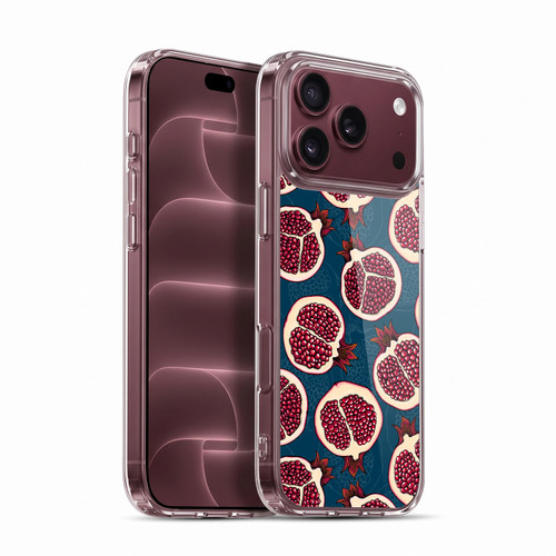 Katerina Kirilova Fruits & Foliage Patterns Pomegranate Slices Soft Gel Case for Apple iPhone 18 Pro Max