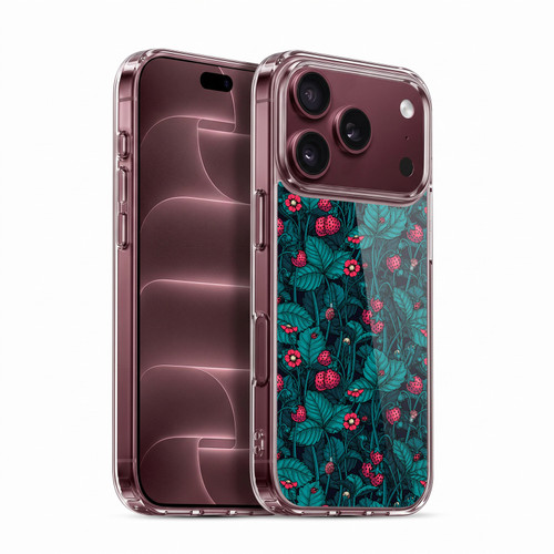Katerina Kirilova Fruits & Foliage Patterns Wild Strawberries Soft Gel Case for Apple iPhone 18 Pro