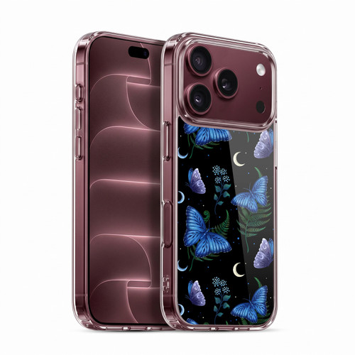Episodic Drawing Pattern Blue Morpho Butterfly Soft Gel Case for Apple iPhone 18 Pro