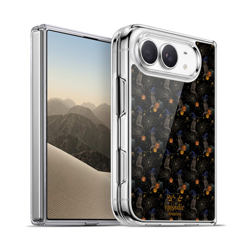 Episodic Drawing Spooky Patterns Cat's Halloween Hat Soft Gel Case for Apple iPhone Duo