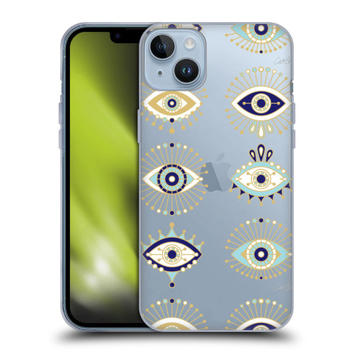 Cat Coquillette Evil Eye Blue Gold Soft Gel Case for Apple iPhone 14 Plus