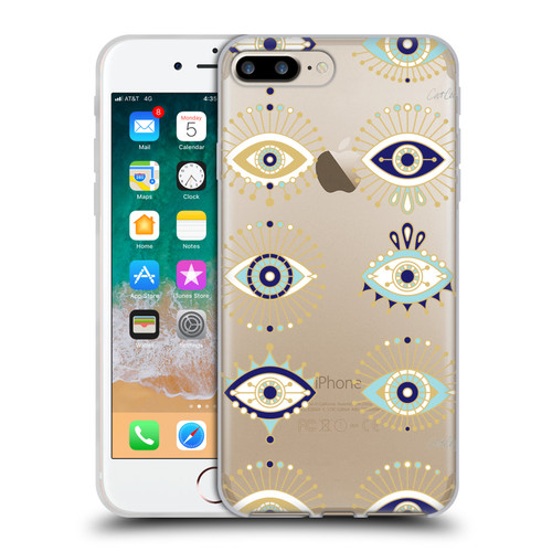 Cat Coquillette Evil Eye Blue Gold Soft Gel Case for Apple iPhone 7 Plus / iPhone 8 Plus