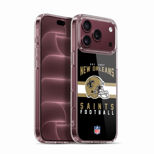 NFL New Orleans Saints Graphics Helmet Typography Soft Gel Case for Apple iPhone 18 Pro Max
