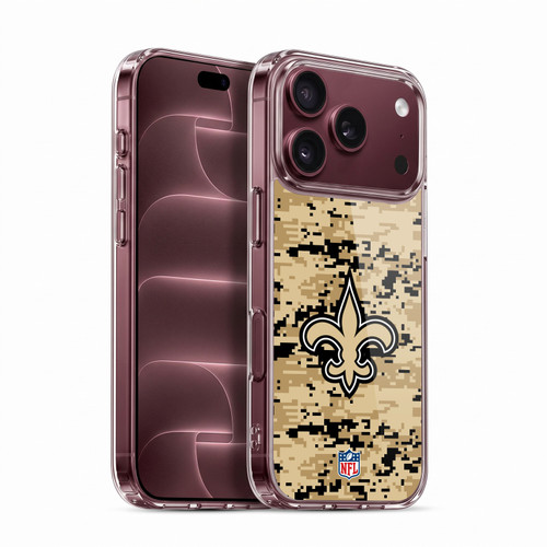 NFL New Orleans Saints Graphics Digital Camouflage Soft Gel Case for Apple iPhone 18 Pro