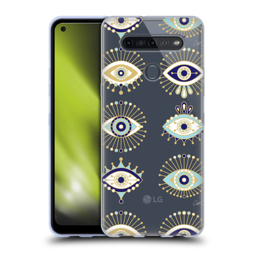 Cat Coquillette Evil Eye Blue Gold Soft Gel Case for LG K51S