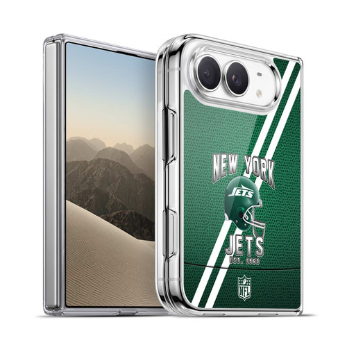 NFL New York Jets Logo Art Football Stripes Soft Gel Case for Apple iPhone Duo