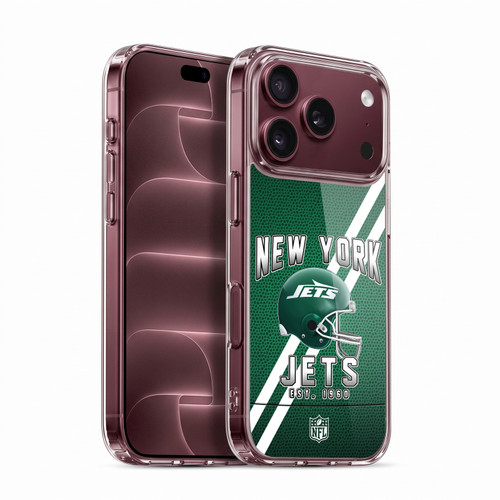 NFL New York Jets Logo Art Football Stripes Soft Gel Case for Apple iPhone 18 Pro