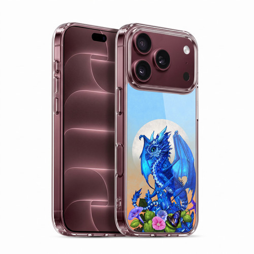 Stanley Morrison Art Blue Sapphire Dragon & Flowers Soft Gel Case for Apple iPhone 18 Pro