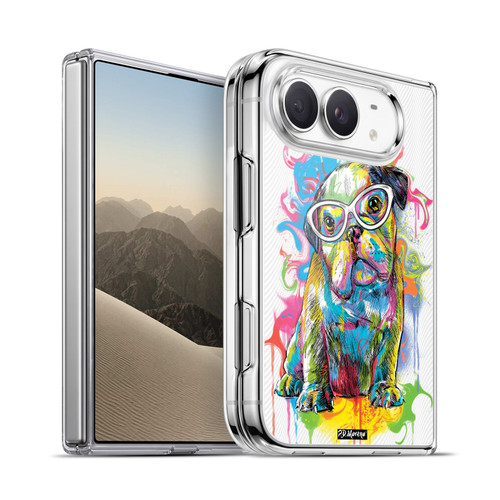 P.D. Moreno Drip Art Cats And Dogs Bulldog Soft Gel Case for Apple iPhone Duo