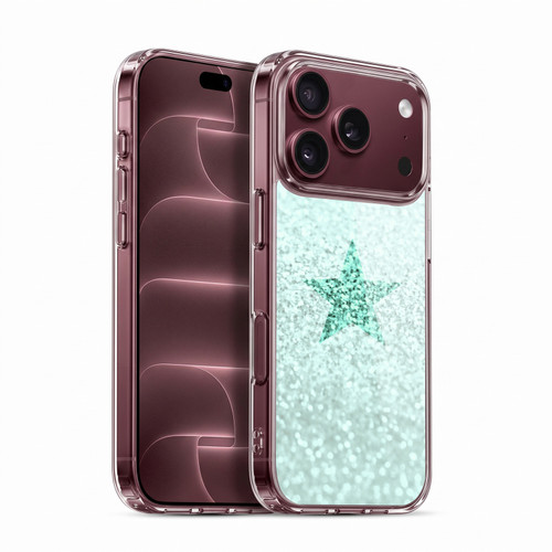 Monika Strigel Glitter Star Pastel Frosty Mint Soft Gel Case for Apple iPhone 18 Pro