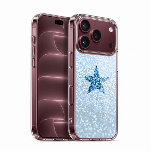 Monika Strigel Glitter Star Pastel Rainy Blue Soft Gel Case for Apple iPhone 18 Pro