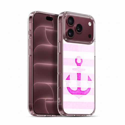 Monika Strigel Vintage Anchors Neon Pink Soft Gel Case for Apple iPhone 18 Pro Max