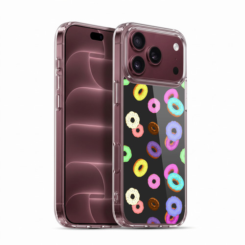 PLdesign Food Patterns Cool Fun Colorful Donuts Soft Gel Case for Apple iPhone 18 Pro Max